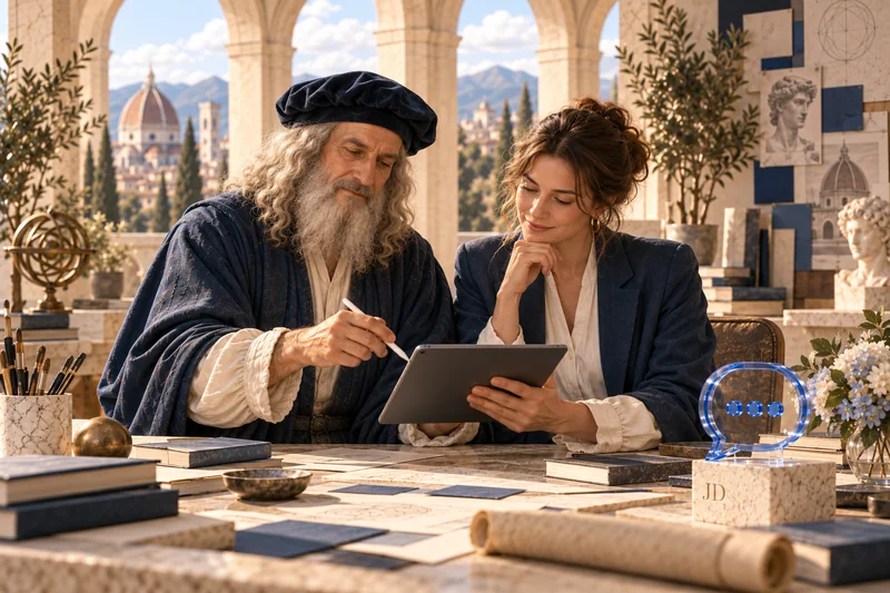 Leonardo and a modern female account manager viewing a tablet in a bright creative studio
